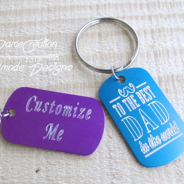 Custom Name Keychain, Dog Tag Keychain, Custom Dog Tag, Personalized Dog Tag, Birthday Gifts, Gifts for Him, Birthday Gift, Engraved Dog Tag