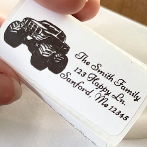 Return Address Labels, Personalized Address Labels, Custom Stickers, Monster Truck, Offroad, Housewarming, First Home Gift, Name Labels