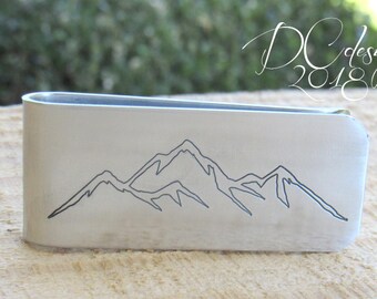 Mountain Money Clip Etsy - mountain money clip personalized money clip money clip wallet silver money clip adventure awaits mountain gifts gifts for boyfriend