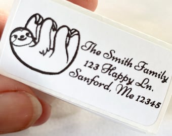 Personalized Sloth Address Labels: Custom Return Address Stickers