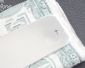 Cross Money Clip, Christian Wallet, Monogram Money Clip, Engraved Money Clip, Custom Money Clip, Silver Money Clip, Groomsmen Money Clip