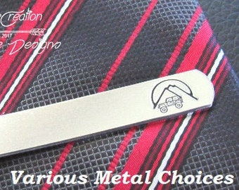 Mountain Tie Clip, Offroading, 4x4, Offroad, Personalized Tie Bar, Custom Tie Clip, Engraved Tie Bar, Groomsmen Tie Clip, Off-Road