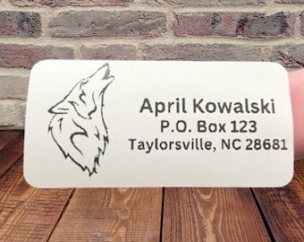 Wolf Head Personalized Address Labels: Custom Stickers (2x1 inches)