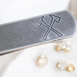 Firefighter, Fireman, Axe, Engraved Tie Clip, Custom Tie Clip, Groomsmen Tie Clip, Personalized Tie Bar, Fire Department, Anniversary Gift