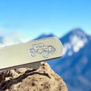 Off Roading, 4x4, Personalized Tie Bar, Custom Tie Clip, Engraved Tie Clip, Father of the Bride, Tie Clip Personalize