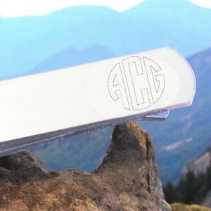 Monogram Tie Clip, Engraved Tie Clip, Monogram Wedding, Personalized Tie Bar, Groomsmen Tie Clip, Wedding Monogram, Best Man Gift