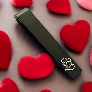 Heart Gift, Groom Gift from Bride, Personalized Tie Bar, Custom Tie Clip, Engraved Tie Clip, Anniversary Gift, Fall Wedding Ideas