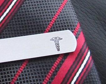 Doctor Tie Clip, Gift for Doctor, Personalized Tie Bar, Custom Tie Clip, Engraved Tie Bar, Groomsmen Tie Clip, Medical Student Gift