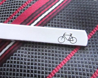 Bicycle, Cycling, Custom Tie Clip, Engraved Tie Bar, Personalized Tie Bar, Groomsmen Tie Clip, Bycle Wedding, Bike Gifts