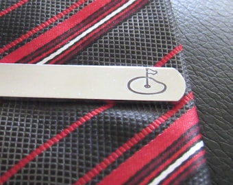 Golf Tie Clip, Golfing Gifts, Golf Wedding, Personalized Tie Bar, Custom Tie Clip, Engraved Tie Bar, Gifts for Him, Tie Clip Personalize