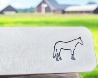 Engraved Horse Money Clip: Western Style, Custom Monogram