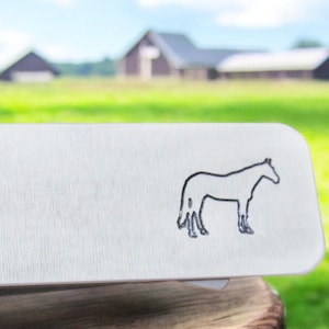 Horse Wallet, Western Wallet, Monogram Money Clip, Engraved Money Clip, Custom Money Clip, Silver Money Clip, Groomsmen Money Clip