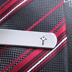 Cross Tie Clip, Christian Wedding, First Communion Gift, Personalized Tie Bar, Custom Tie Clip, Engraved Tie Clip, Personalized Wedding