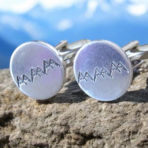 Mountain, Custom Cufflinks, Personalized Cufflinks, Best Man Cufflinks, Groom Cufflinks, Groomsmen Cufflinks, Initial Cufflinks