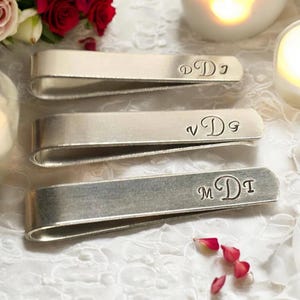 Monogram Tie Clip, Wedding Monogram, Personalized Wedding, Monogram Gifts, Personalized Tie Bar, Custom Tie Clip, Engraved Tie Clip