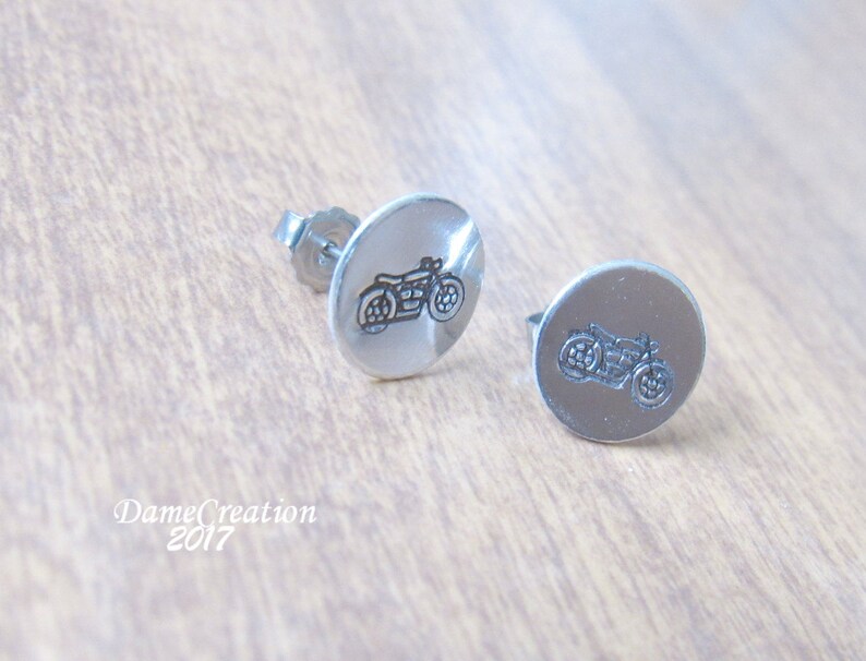 Motorcycle Stud Earrings Motorcycle Jewelry Motorcycle Etsy