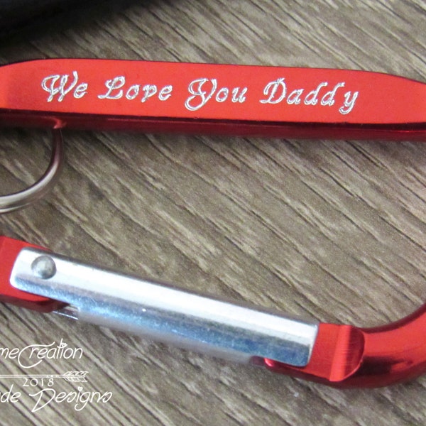 Custom Name Keychain, Engraved Keychain, Carabiner Keychain, Carabiner Clip, Birthday Gifts for Boyfriend, Climber Gifts, Custom Carabiner