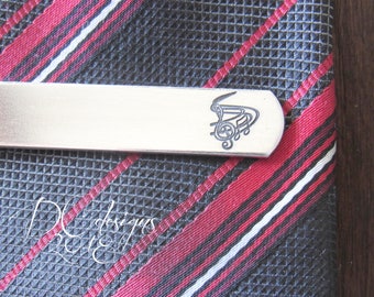 Music Notes, Music Tie Bar, Engraved Tie Bar, Personalized Tie Bar, Custom Tie Clip, Groomsmen Tie Clip, Music Lover Gift, Anniversary Gifts