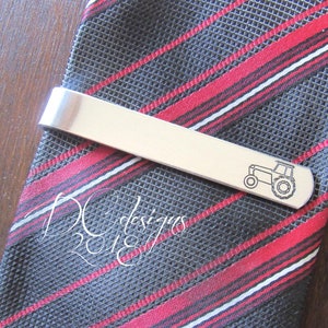 Tractor Tie Clip, Farm Wedding, Father of the Bride, Personalized Tie Bar, Custom Tie Clip, Engraved Tie Bar, Rustic Wedding, Birthday Gift image 7