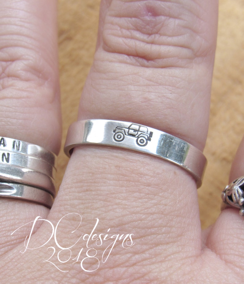 Jeep Ring Sterling Silver Ring Jeep Wrangler Custom Ring Etsy