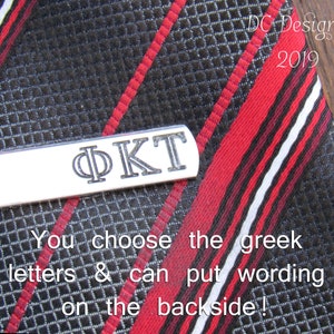 Greek Letters, Personalized Tie Bar, Custom Tie Clip, Engraved Tie Clip, Tie Clip Personalize, Silver Tie Clip, Christmas Gifts
