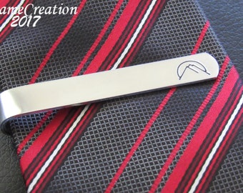 Mountain Tie Clip, Mountain Wedding, Engraved Tie Bar, Groomsmen Tie Clip, Personalized Tie Bar, Tie Clip Personalize, Anniversary Gift