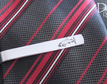 Fly Fishing, Fishing Gifts for Men, Engraved Tie Bar, Custom Tie Clip, Personalized Tie Bar, Groomsmen Tie Clip, Tie Clip Personalize