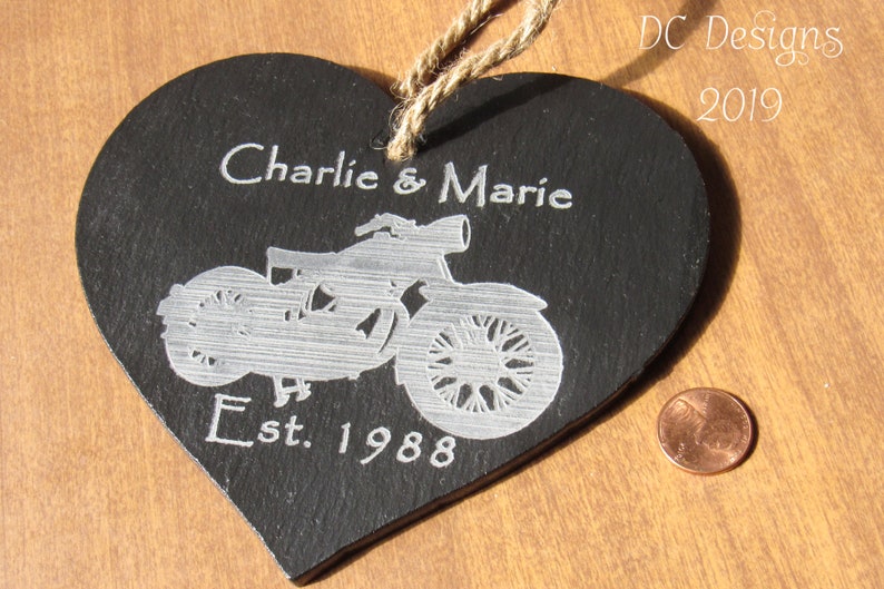 Tree Ornament Bike Ornaments Custom Ornaments Christmas Ornaments Keepsake Heart Stone Gift Personalized Ornament Heart Ornament