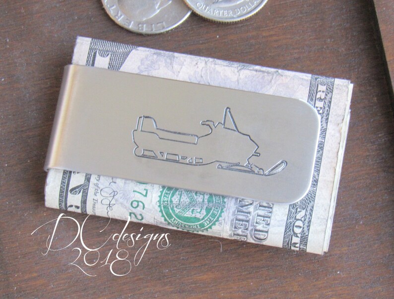 Money Clip Wallet Snowmobile Personalized Engraving Included Money Clip Wallet Snowmobile Personalized Engraving Included