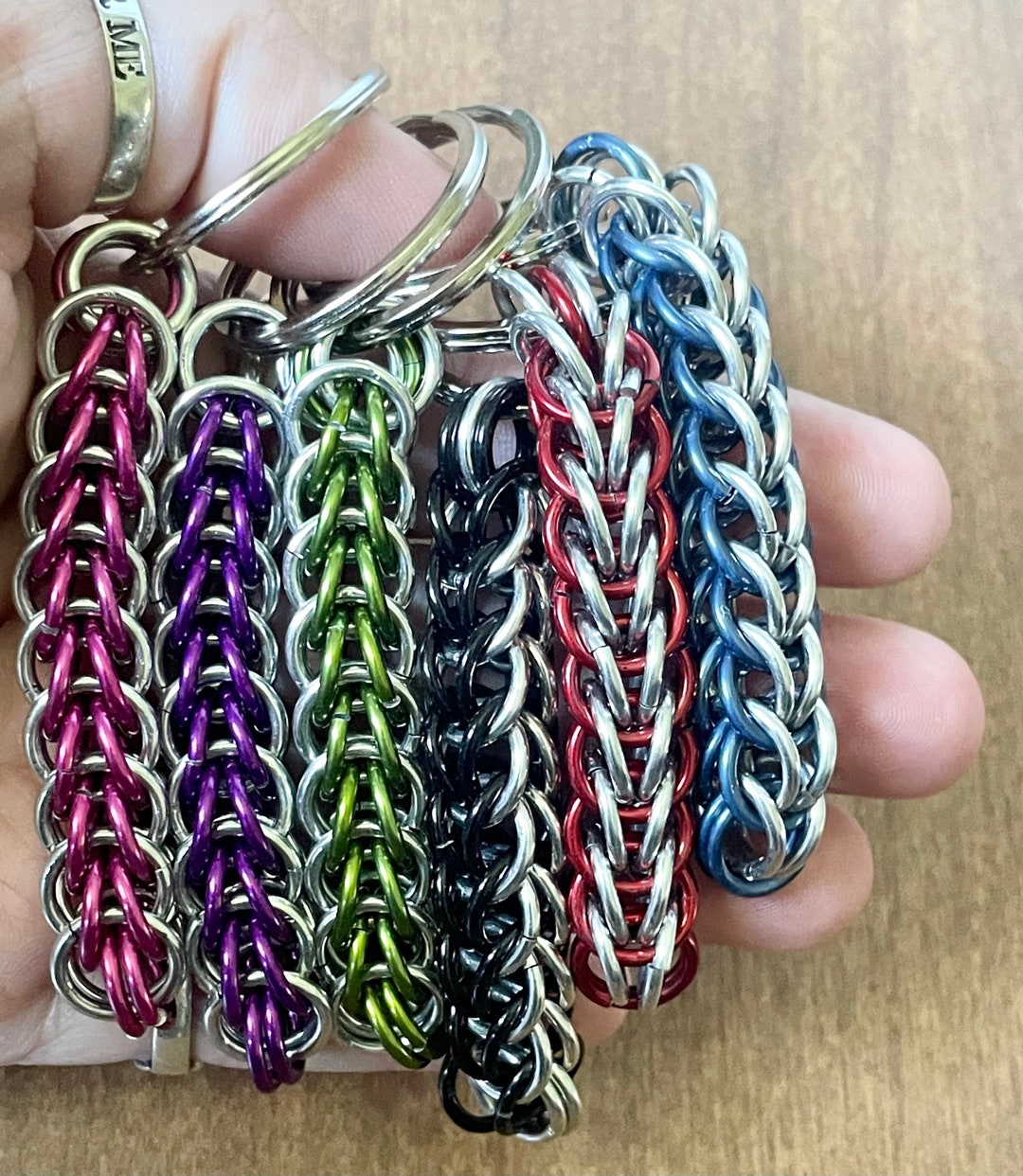 Chainmail Keychain, Fidget Keychain, Handmade Keychain, Metal Chainmail
