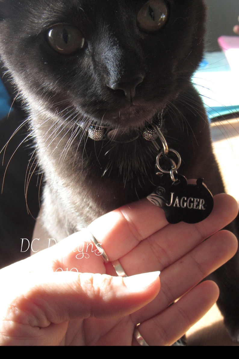 Personalized Cat Tag Cat Name Tag Mouse Shaped Cat Tag Etsy
