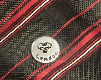 Personalized Dragon Lapel Pin, Custom Engraved Dragon Collar Pin, Dragon Tie Pin, Hat Pin, Fantasy Gift for Men, Groomsmen Wedding Gift