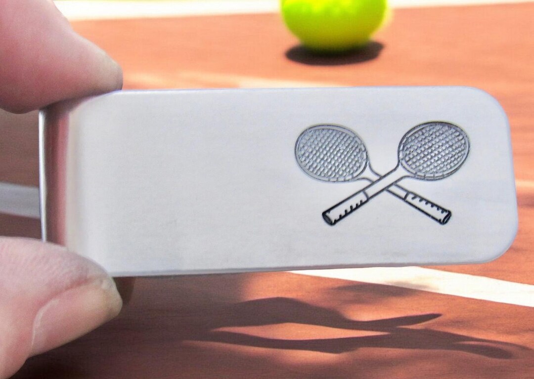 Engraved Tennis Rackets Money Clip: Aluminum, Brass, or Copper - Etsy