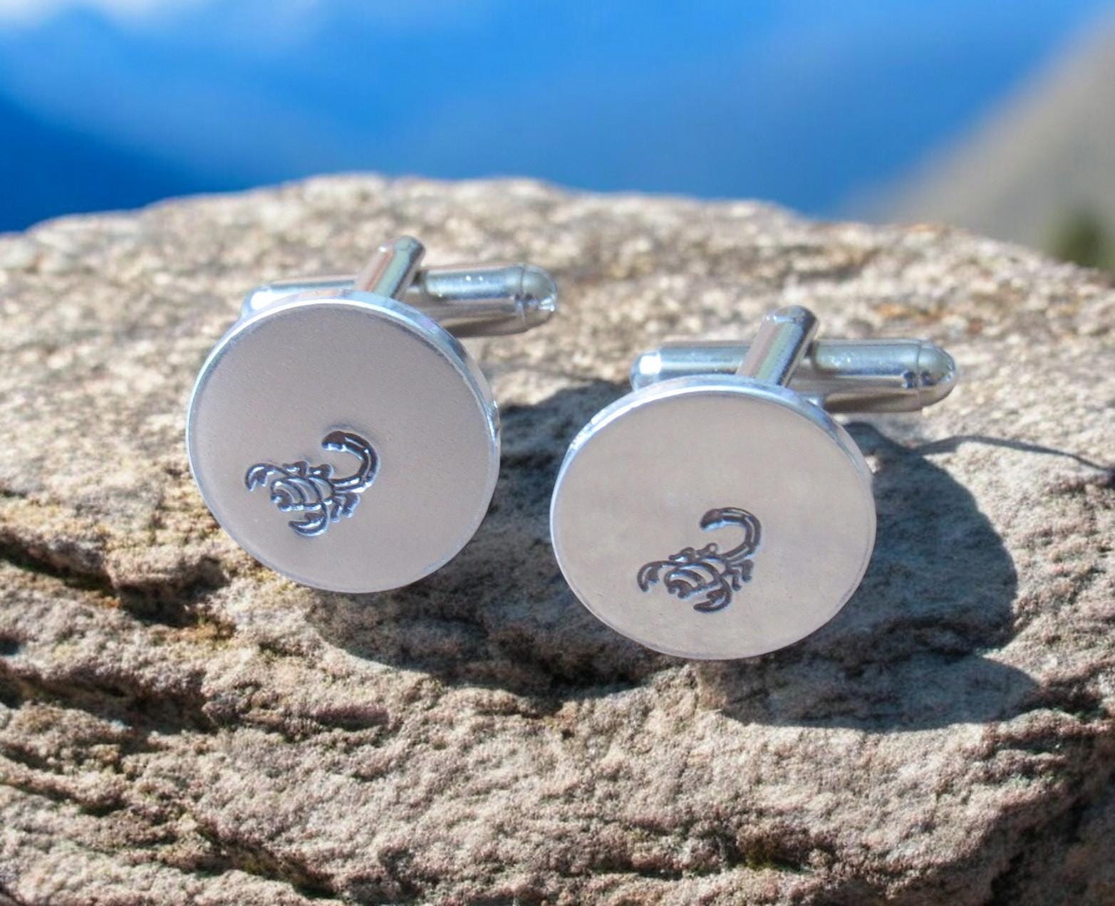 Scorpion Cufflinks: Personalized Anodized Aluminum, Groomsmen Gift