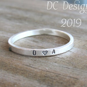 Skinny Rings, Name Ring, Custom Ring, Personalized Ring, Stacking Rings, Silver Band Ring, Sterling Silver Ring, Handmade Ring