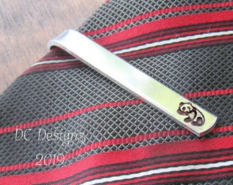 Panda Bear, Personalized Tie Bar, Custom Tie Clip, Engraved Tie Bar, Bear Wedding, Father of the Bride, Tie Clip Personalize, Birthday Gift