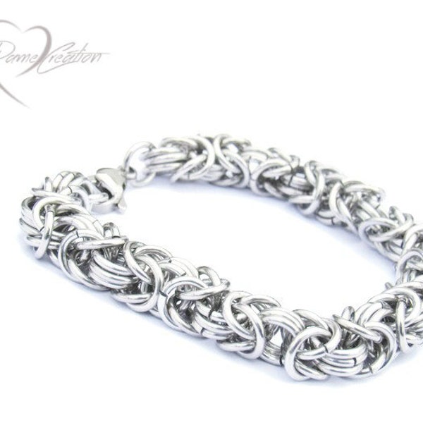 Chainmail Bracelet, Mens Bracelet, Mens Jewelry, Chainmail, Chainmaille, Silver Bracelet, Chain Bracelet, Gifts for Him, Birthday Gifts