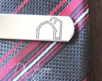 Personalized Tie Clip, Farm Tie Clip, Farmer Tie Clip, Custom Tie Clip, Groomsmen Tie Clip, Gifts for Boyfriend, Birthday Gift for Him