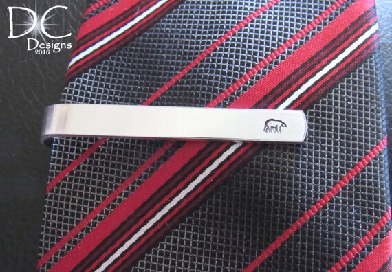 Polar Bear Gifts, Bear Wedding, Personalized Tie Bar, Custom Tie Clip, Engraved Tie Clip, Groomsmen Tie Clip, Christmas Gifts