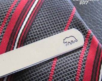 Bear Tie Clip, Bear Gifts, Tie Clip Personalize, Personalized Tie Bar, Custom Tie Clip, Engraved Tie Bar, Bear Wedding, Birthday Gifts