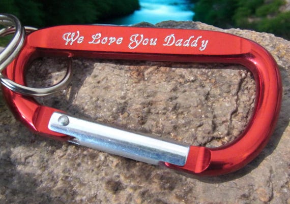 Engraved Carabiner Keychain: Personalized Aluminum Carabiner Clasp, Custom Carabiner, Several Colors