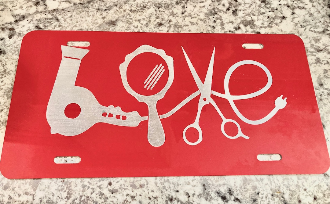Personalized Hair Stylist License Plate, Custom License Plate, Car Tag