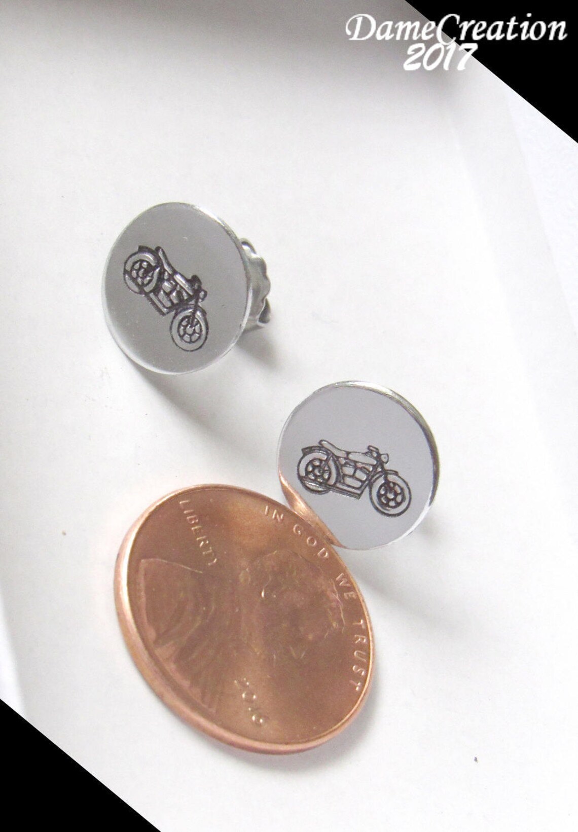 Motorcycle Stud Earrings Motorcycle Jewelry Motorcycle Etsy