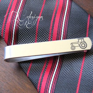 Tractor Tie Clip, Farm Wedding, Father of the Bride, Personalized Tie Bar, Custom Tie Clip, Engraved Tie Bar, Rustic Wedding, Birthday Gift image 6