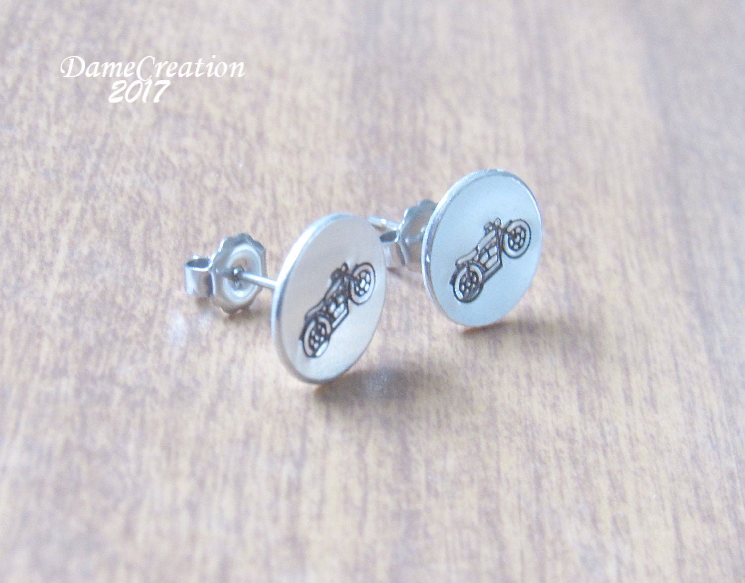 Motorcycle Stud Earrings Motorcycle Jewelry Motorcycle Etsy