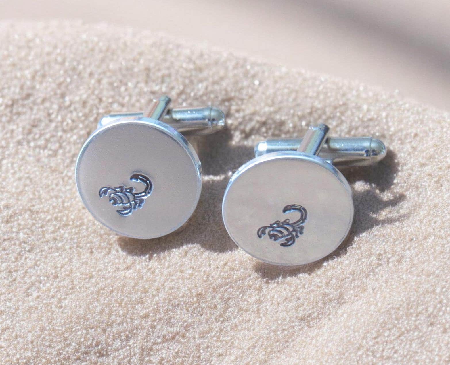 Scorpion Cufflinks: Personalized Anodized Aluminum, Groomsmen Gift