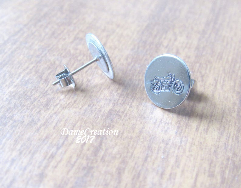 Motorcycle Stud Earrings Motorcycle Jewelry Motorcycle Etsy