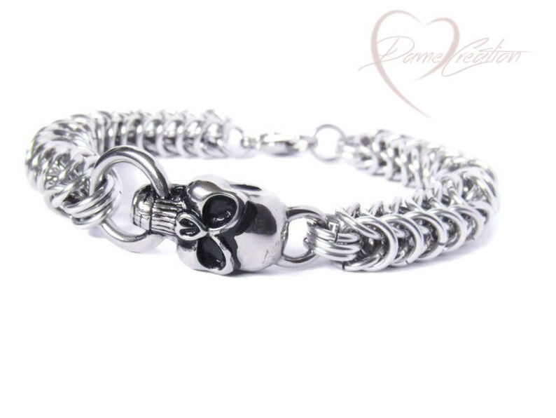 Skull Bracelet Mens Bracelet Mens Jewelry Silver Bracelet Etsy