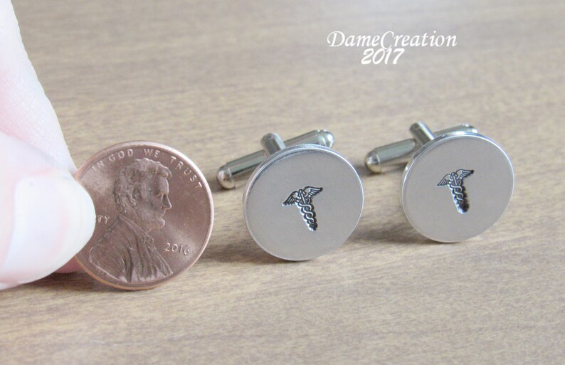 Doctor Cufflinks, Groom Cufflinks, Groomsmen Cufflinks, Custom Cufflinks, Engraved Cufflinks, Wedding Cufflinks, Silver Cufflink, Cuff Links image 4