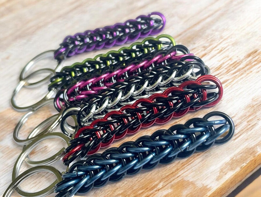 Handmade Chainmail Fidget Keychain: Full Persian Weave - Etsy